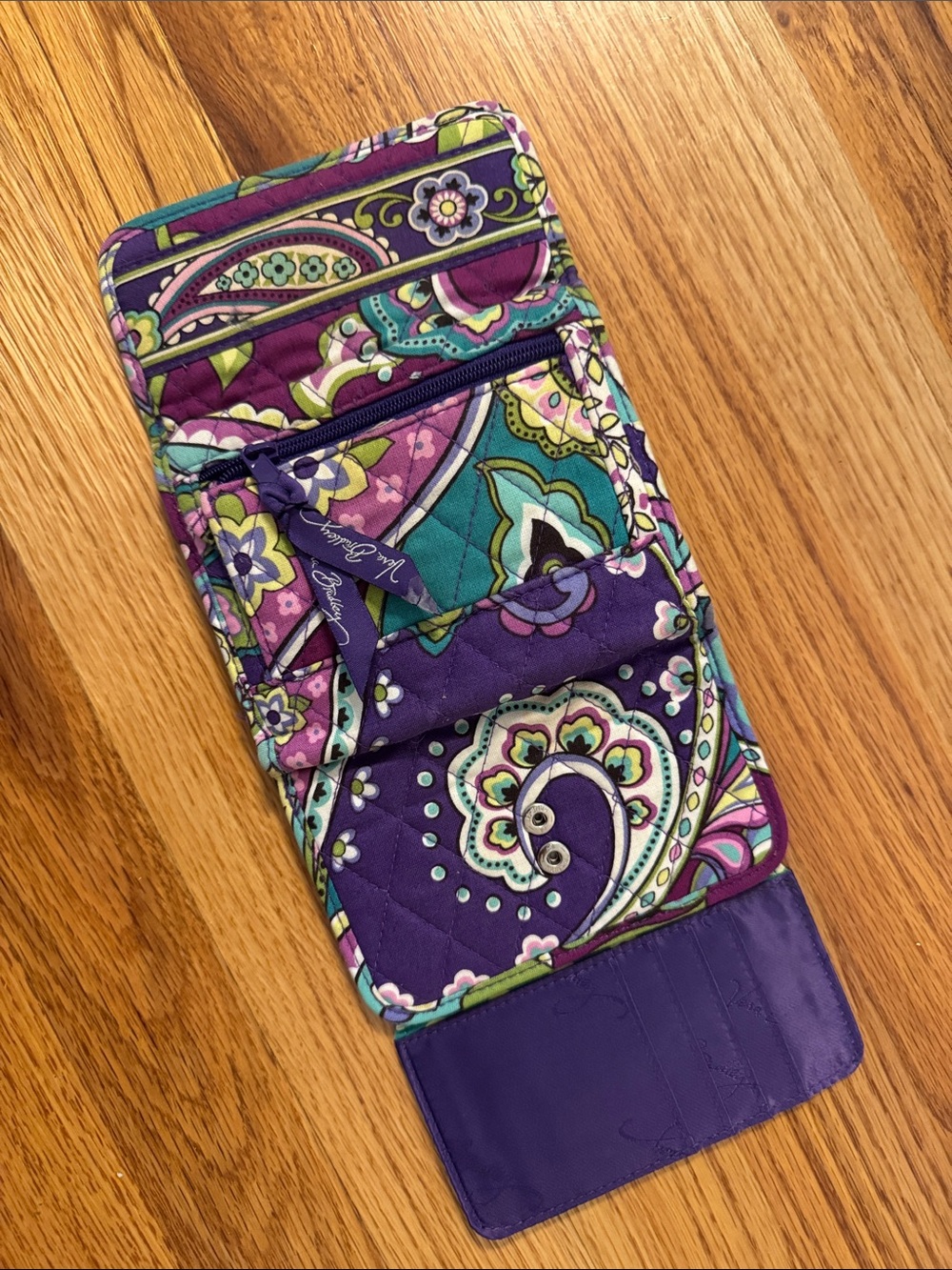 Vera Bradley Purple Floral Paisley Quilted Wallet - Picture 3 of 3